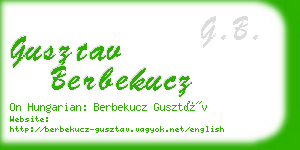 gusztav berbekucz business card